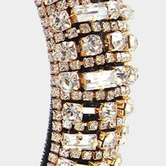 Crystal Rhinestone Embellished Gold Headband